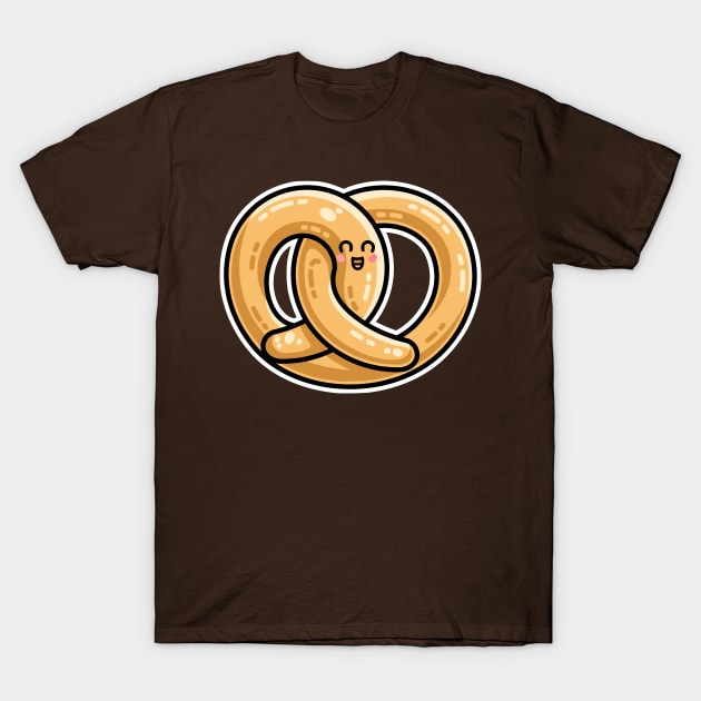 Kawaii Cute Pretzel Snack Food T-Shirt by freeves